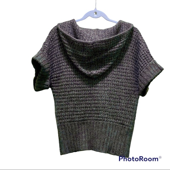 MAURICES rich brown, short sleeve w/hood, front zip sweater, women’s size S - Picture 2 of 5